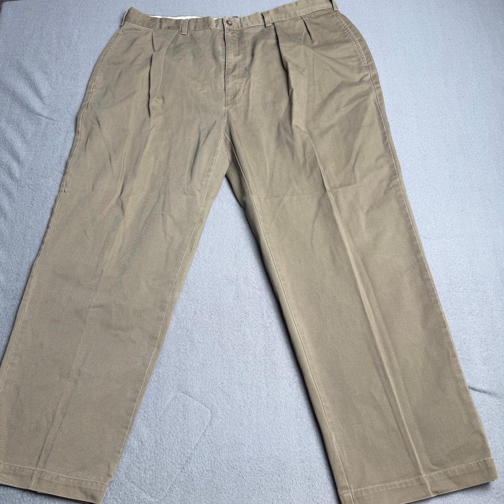 Polo Ralph Lauren Andrew Pant Mens 40x30 Khaki Tan Pleated Cotton Chino Trousers